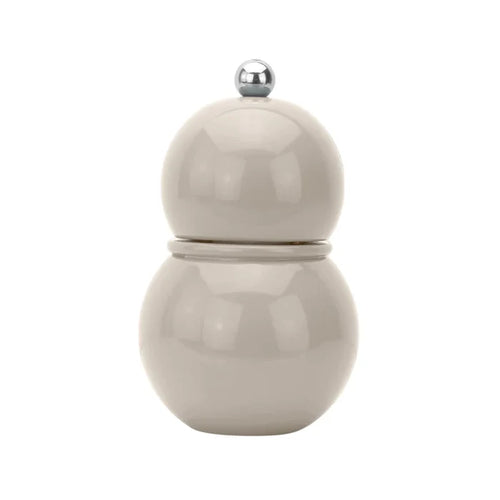 12cm Cappuccino Beige Chubbie Bobbin Salt/Pepper Mill, Small Table Size, by Addison Ross