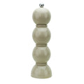 24cm Cappuccino Beige Bobbin Design Lacquer Salt Pepper Grinder, Ceramic Mill, by Addison Ross