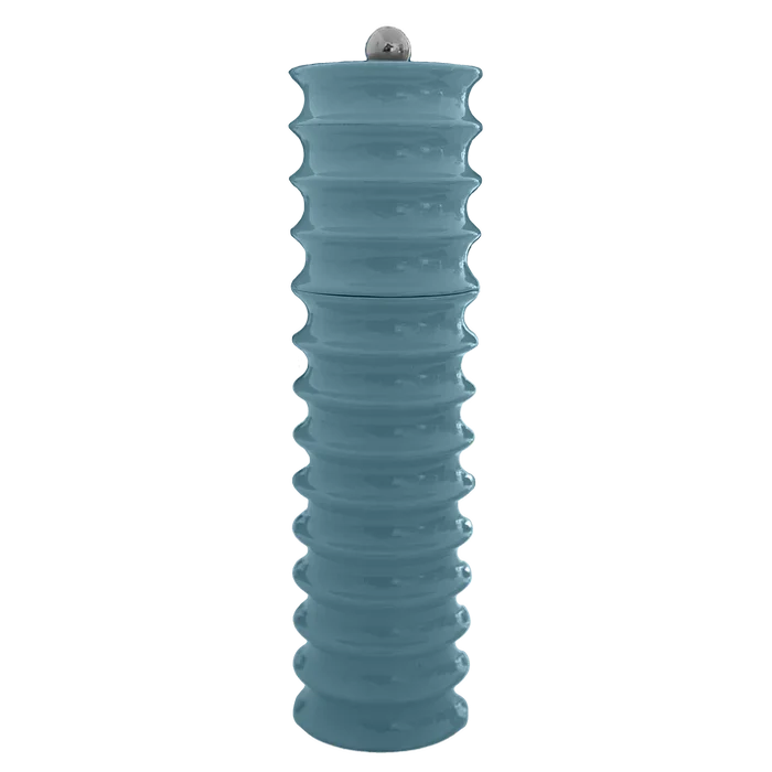 24cm Chambray Blue Twister Design Salt or Pepper Grinder, High Gloss Lacquer by Addison Ross