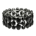 3 Row Crystal Gemstone Oval Cut Cluster Bracelet