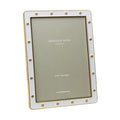 5x7 White Enamel Locket Photo Frame with Gold Trim by Addison Ross