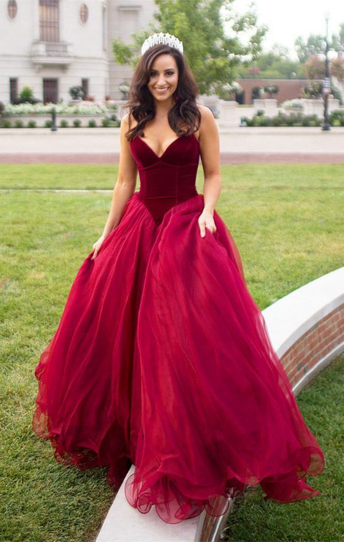 A Line Sweetheart Neck Burgundy Prom Dresses, Burgundy Evening Formal Graduation Dresses
