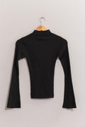 All I Do Black Ribbed Top