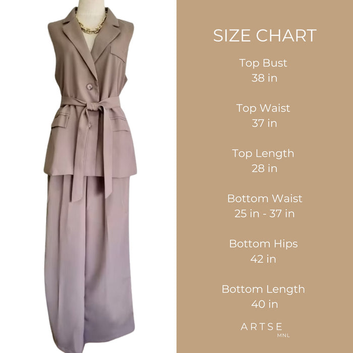 Artse MNL Belted Vest Top Pants Set