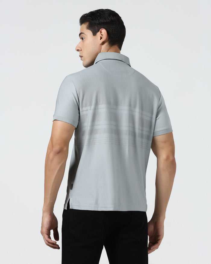 Ash Grey Textured Polo - Peek