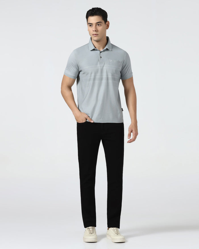 Ash Grey Textured Polo - Peek