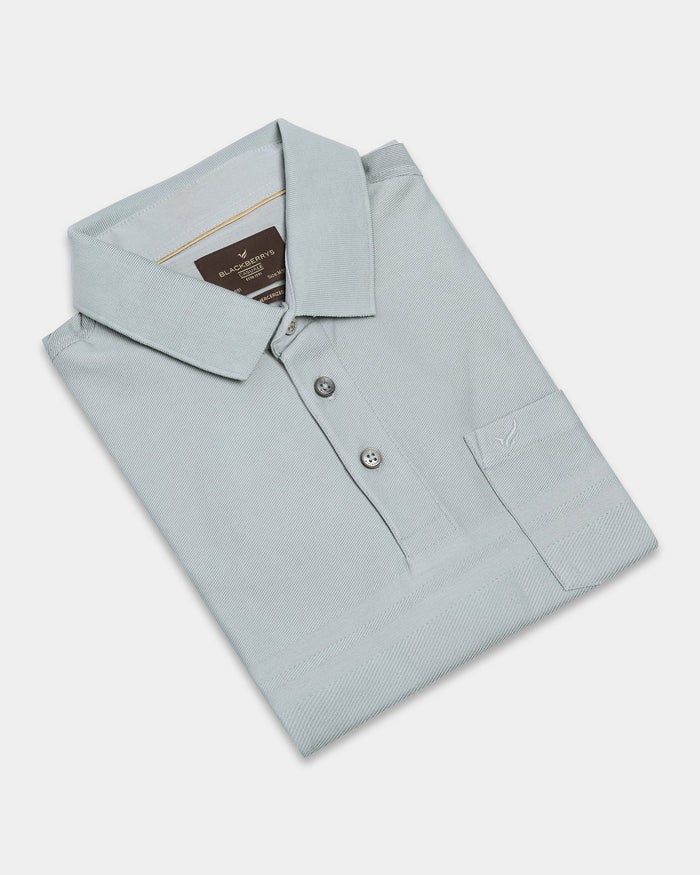 Ash Grey Textured Polo - Peek
