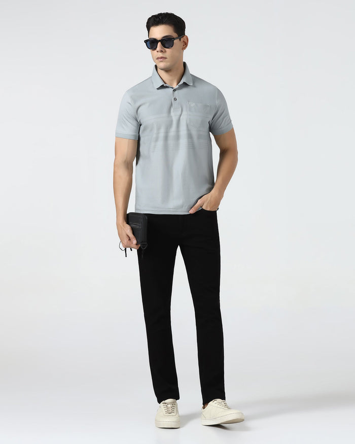 Ash Grey Textured Polo - Peek