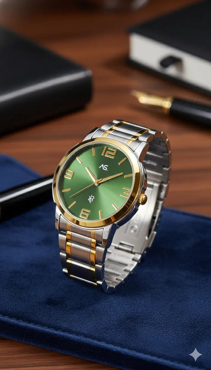 Ashoka Emerald Gold with green Dial - Ashoka Watch Company