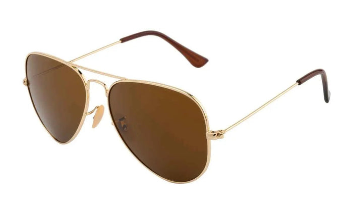 Ashoka Polarised Aviator Golden Brown Sunglasses - Ashoka Watch Company