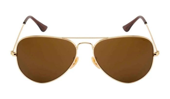 Ashoka Polarised Aviator Golden Brown Sunglasses - Ashoka Watch Company