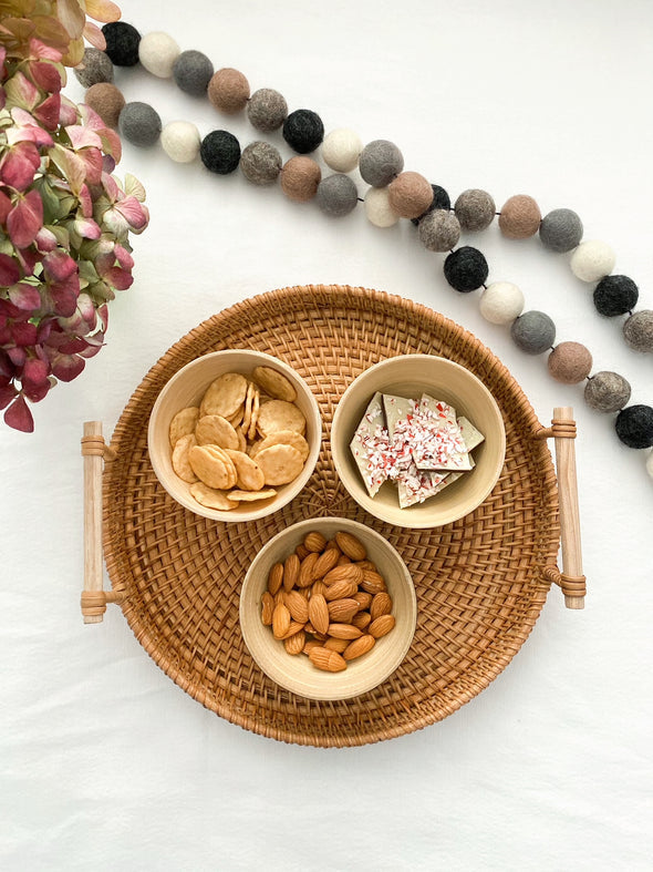 Teal Bamboo Snack Bowl | Handmade Snack Bowl
