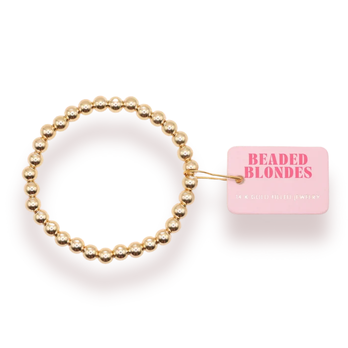 Beaded Blondes 6mm gold beaded bracelets
