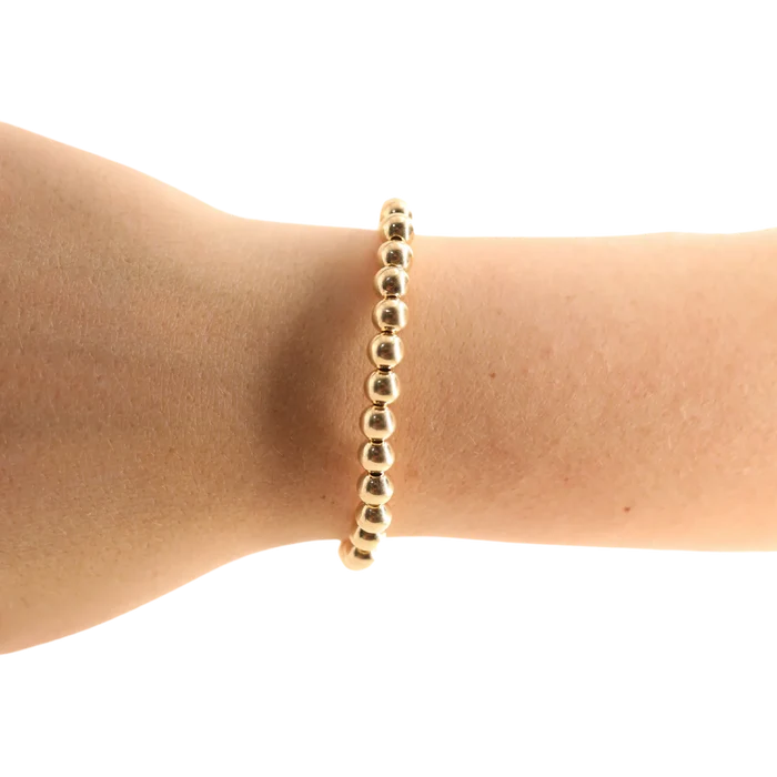 Beaded Blondes 6mm gold beaded bracelets