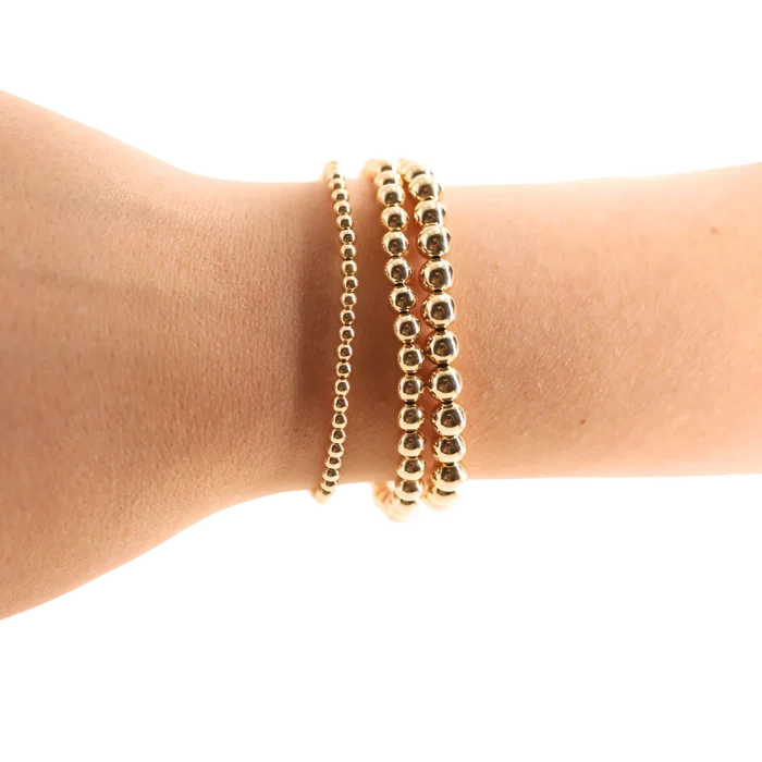 Beaded Blondes 6mm gold beaded bracelets