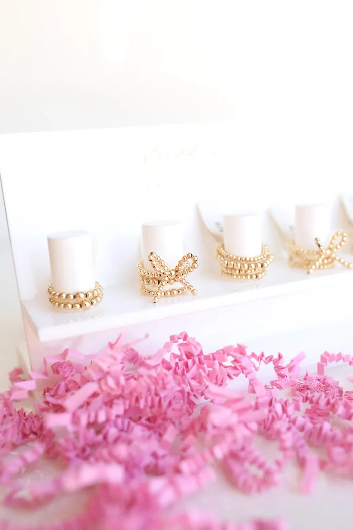 Beaded blondes gold bow ring