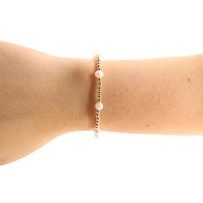 Beaded Blondes Kate gold and pearl beaded necklace
