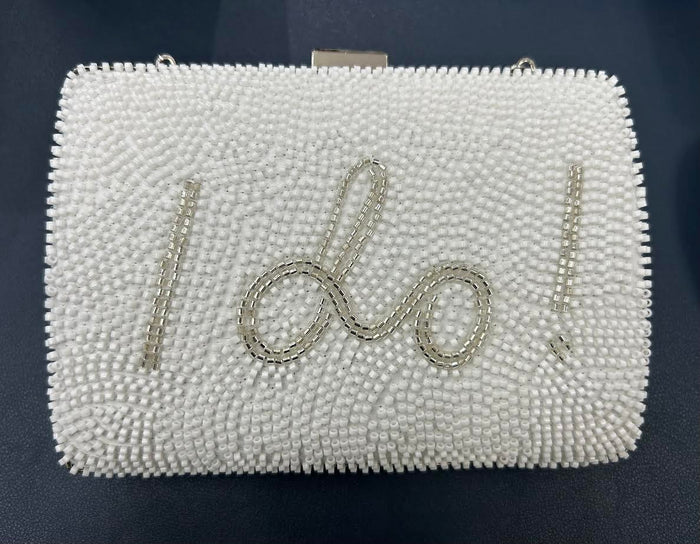 Beaded "I Do" Clutch