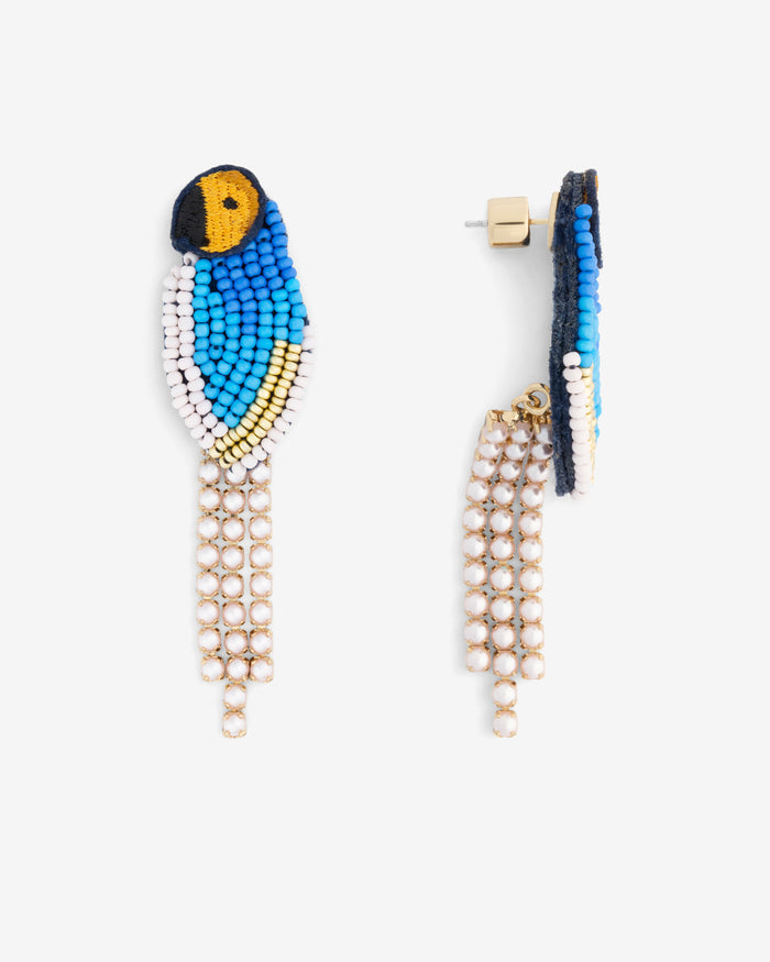 Beaded Parrot Earrings
