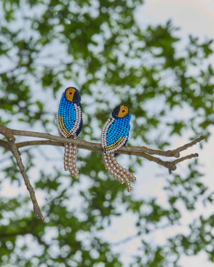 Beaded Parrot Earrings