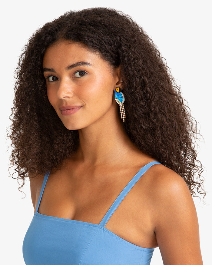 Beaded Parrot Earrings
