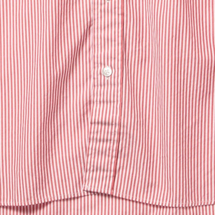 Beams Plus LONDON STRIPE POPLIN SHIRT - RED