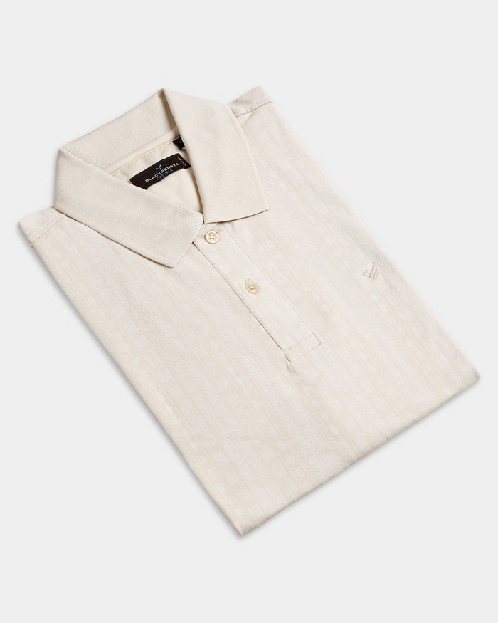 Beige Cream Printed Polo - Bogum
