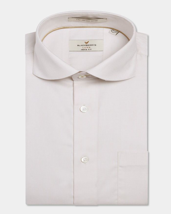 Beige Luxe Check Shirt - Guide
