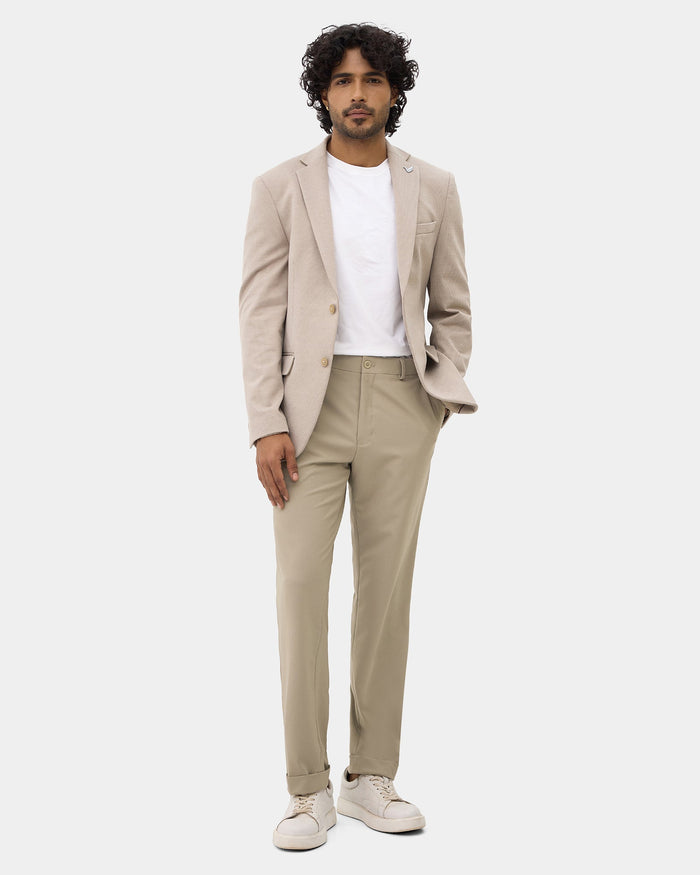 Beige Textured Blazer - Cayson