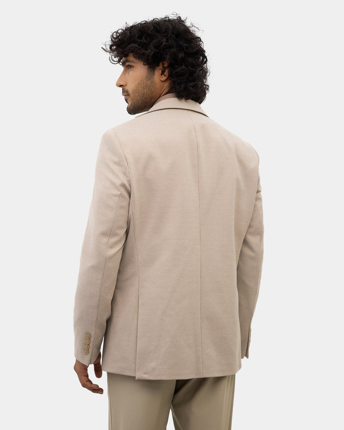 Beige Textured Blazer - Cayson