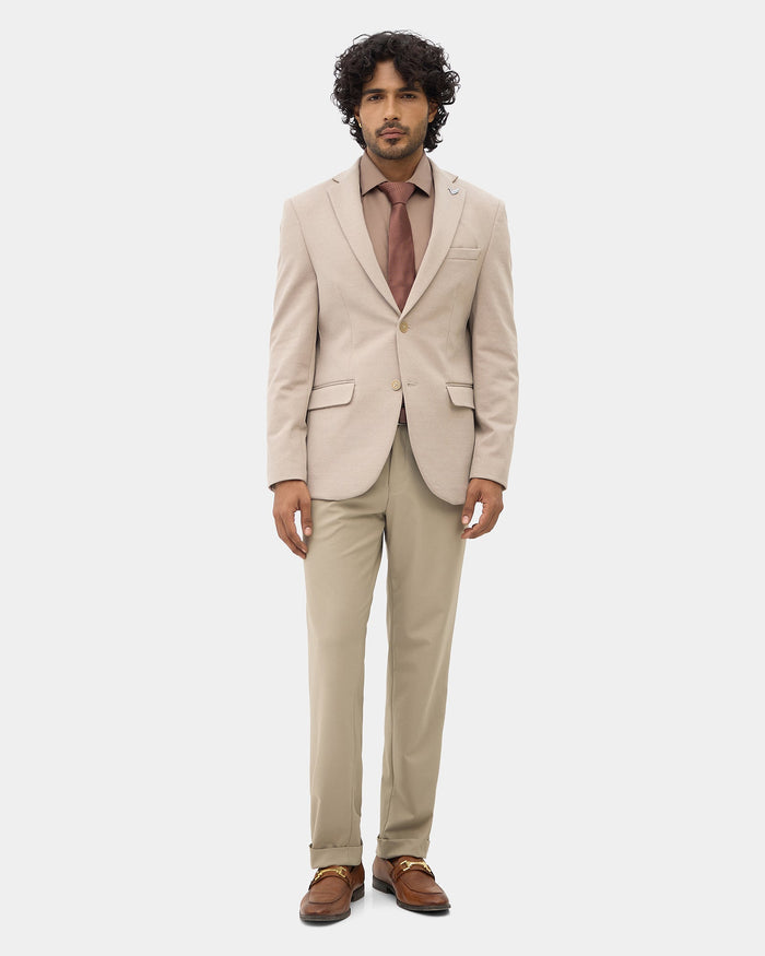 Beige Textured Blazer - Cayson