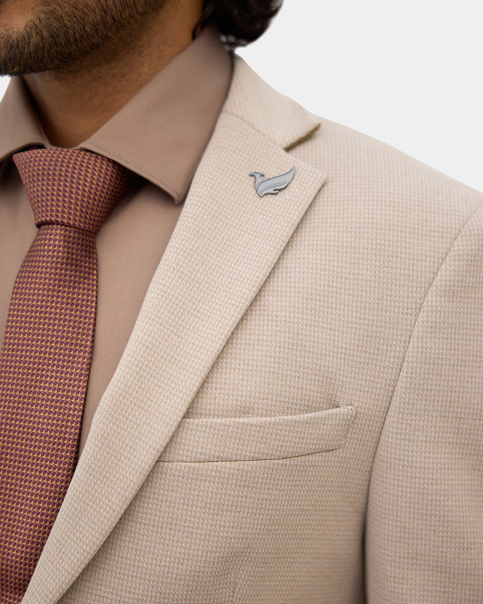 Beige Textured Blazer - Cayson