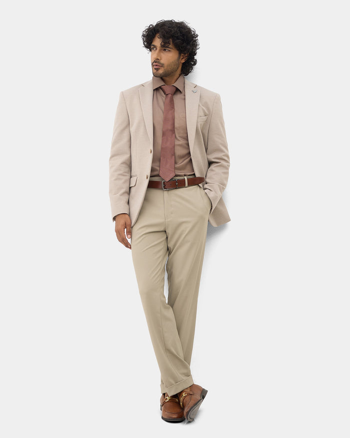 Beige Textured Blazer - Cayson
