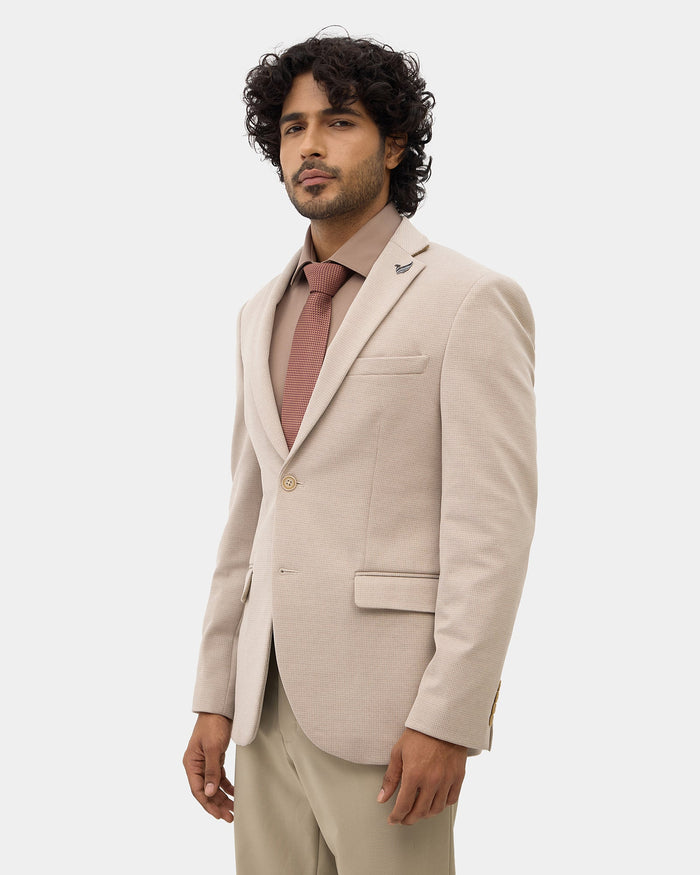 Beige Textured Blazer - Cayson