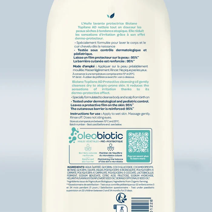 Biolane Topilane AD Protective Cleansing Oil 350ml