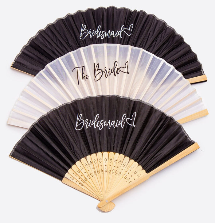 Black Bridesmaid Canvas Fan