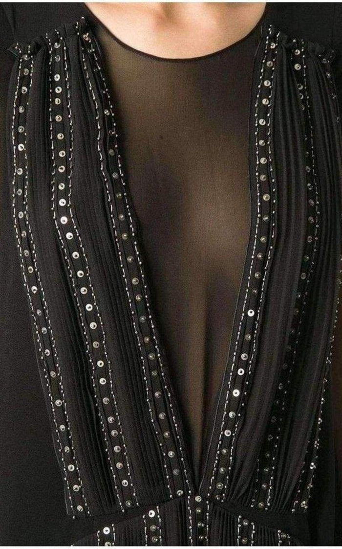 Vanessa Bruno Black Embellished Silk Cocktail Dress - Runway Catalog