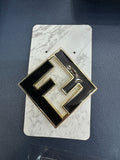 Black Geometric Brooch