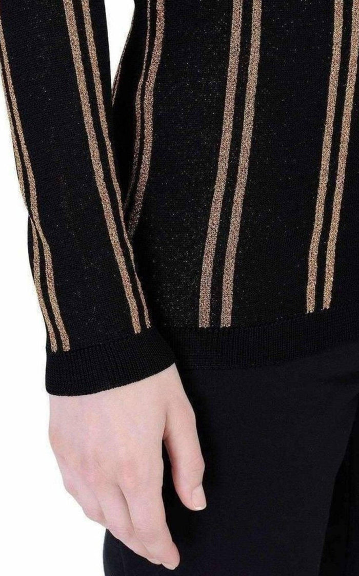 Balmain Black And Gold Striped Sweater - Runway Catalog