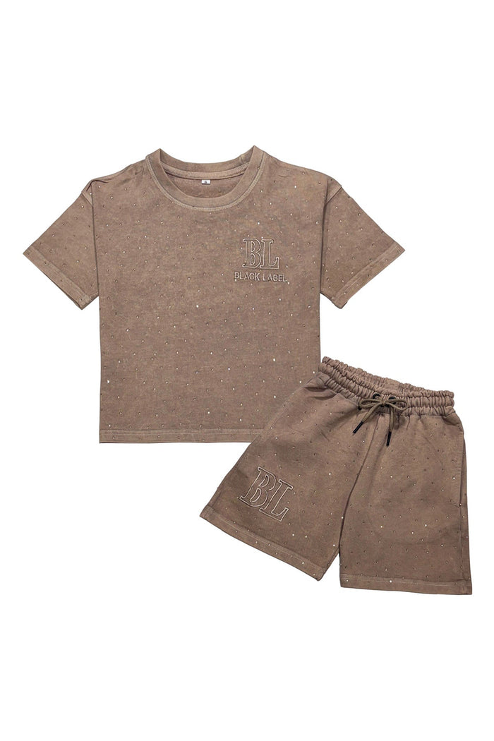 Black Label - Kids Black Label Black Bling Set - khaki - Clique Apparel