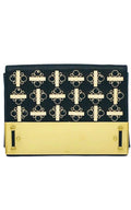 Chloe Black Leather Swarovski Crystal Clutch - Runway Catalog