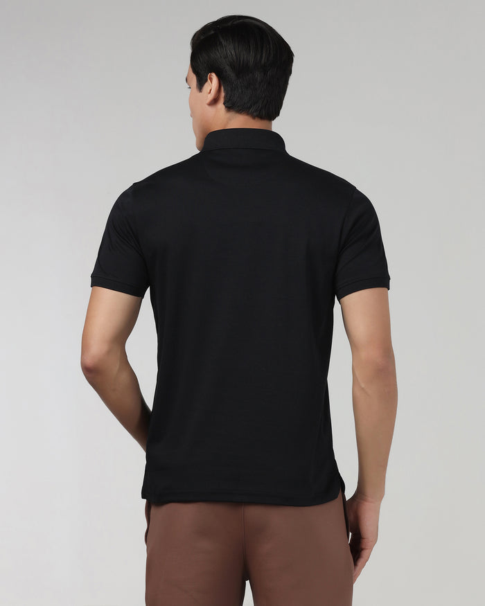 Black Luxe Solid Polo - Toll