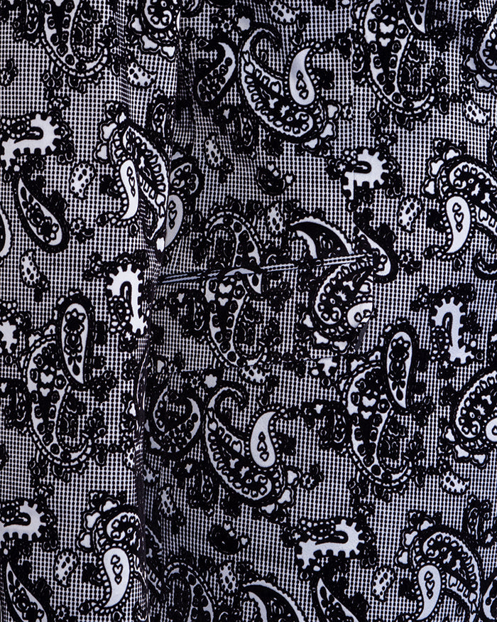 Black & Paisley Three Piece Fashion Suit-Makrom