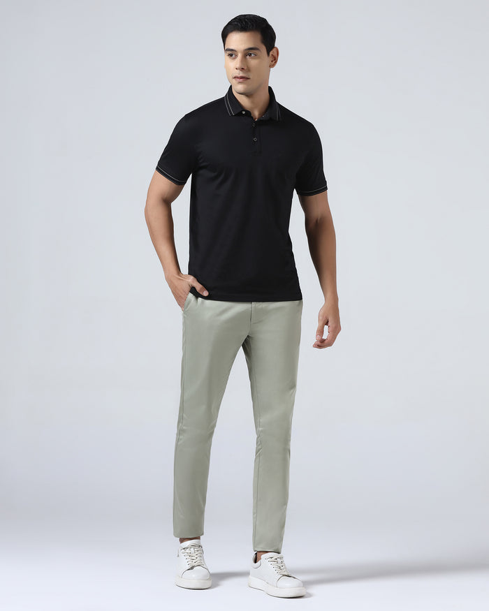Black Solid Polo - Ram