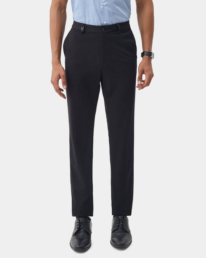 Black Solid Trouser - Oak