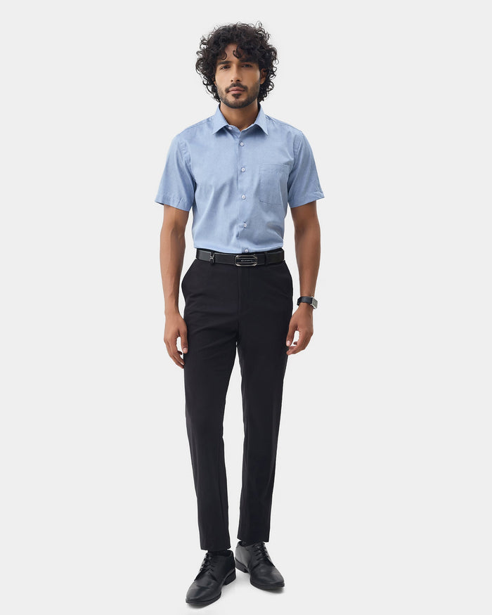 Black Solid Trouser - Oak