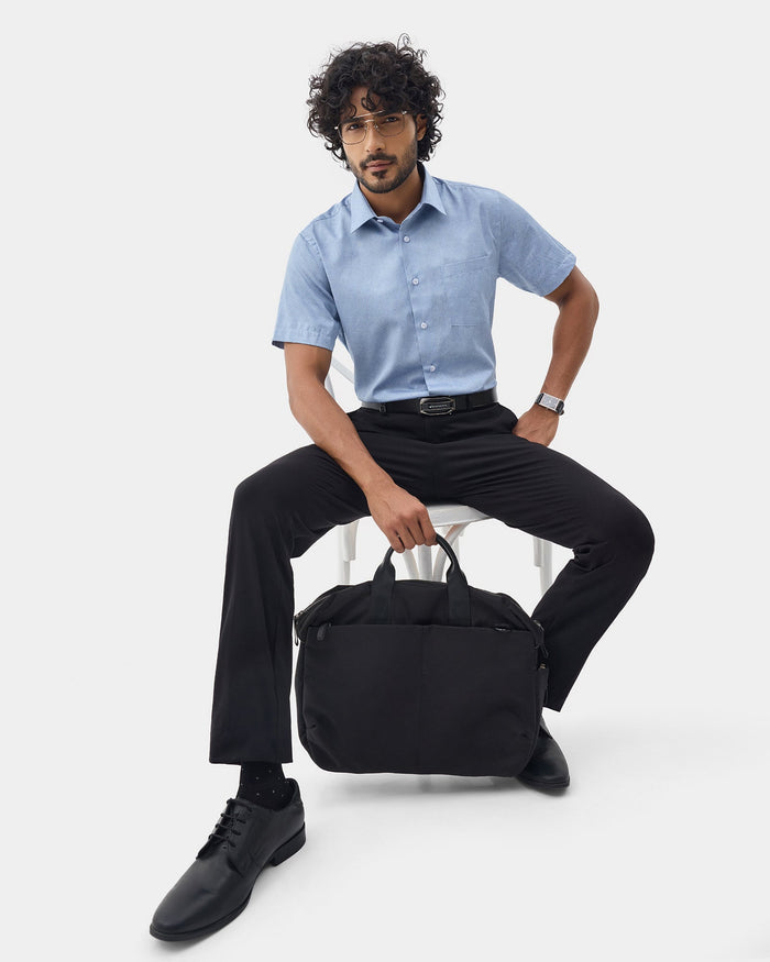 Black Solid Trouser - Oak