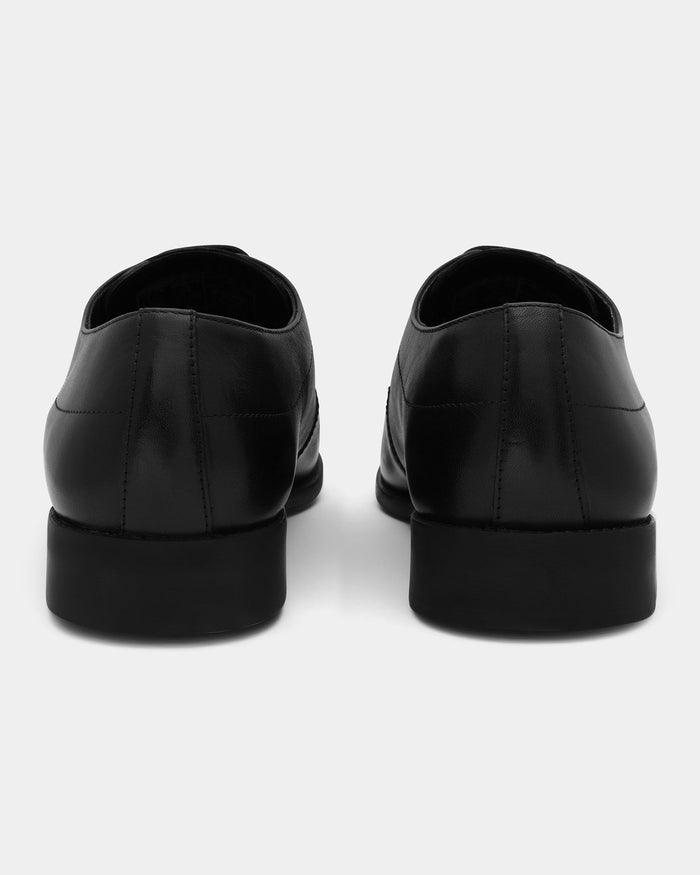 Black Textured Derby Shoes - Amazonian