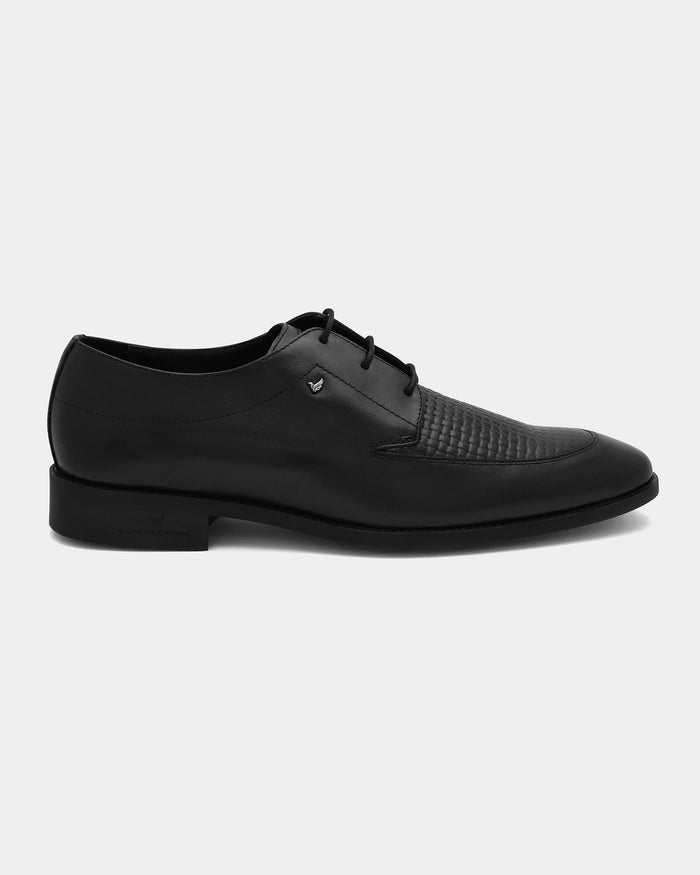Black Textured Derby Shoes - Amazonian