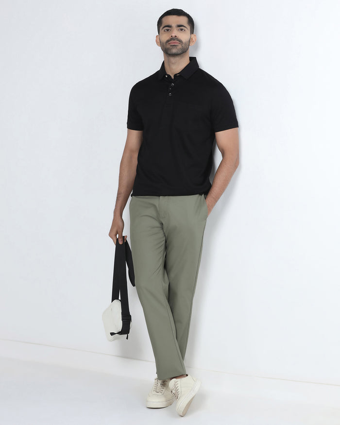 Black Textured Polo - Gama